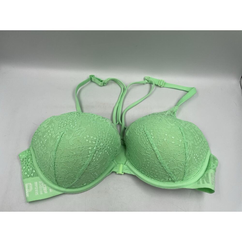 Victoria's Secret Bra Women's 36C Green Date Push Up Underwired